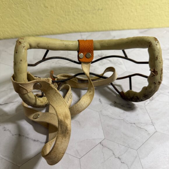 Vintage Catcher’s Mask MacGregor G916, 1940s Metal, Leather Padding Canvas Strap - Picture 5 of 9